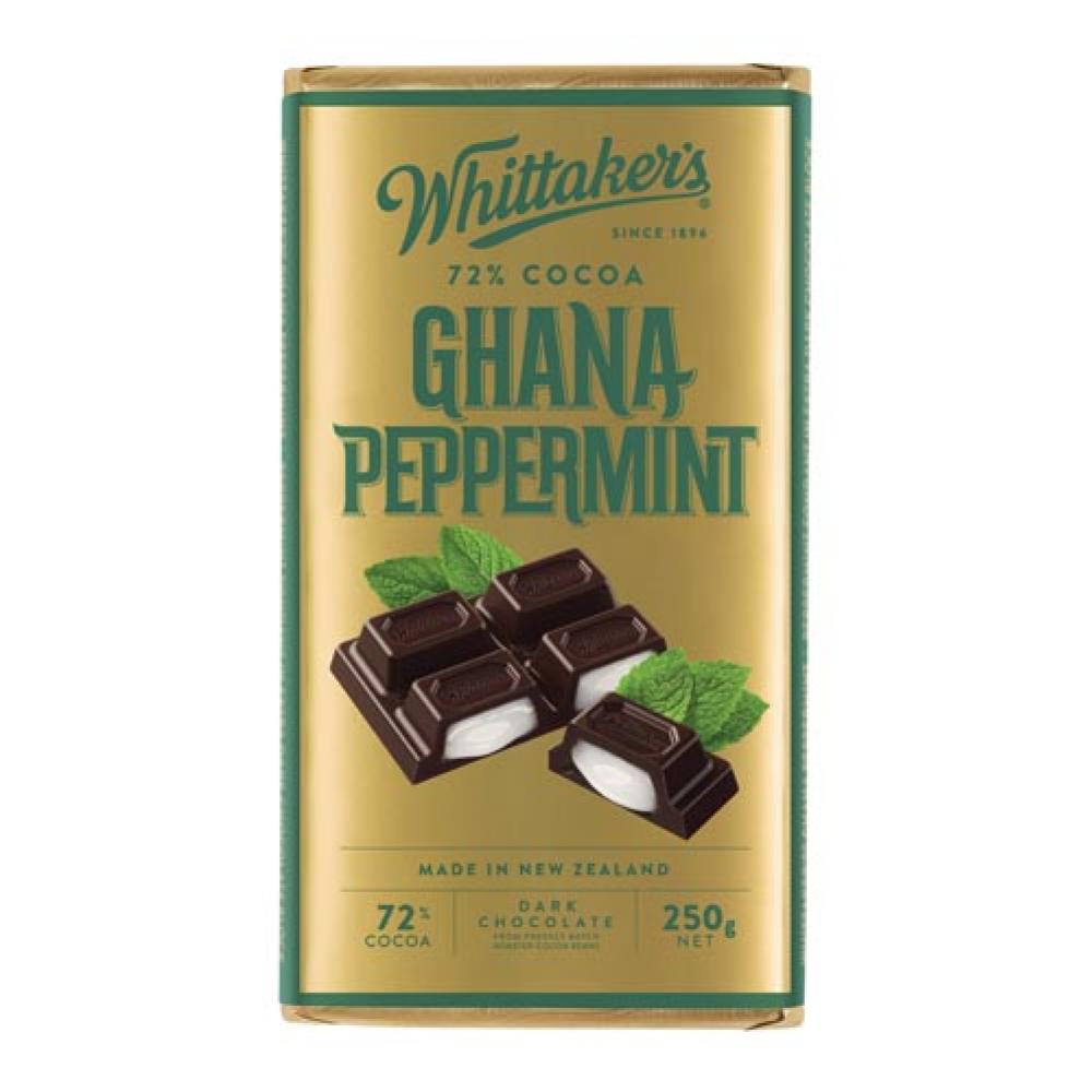 Whittakers 惠特克 薄荷味巧克力72%可可 250克