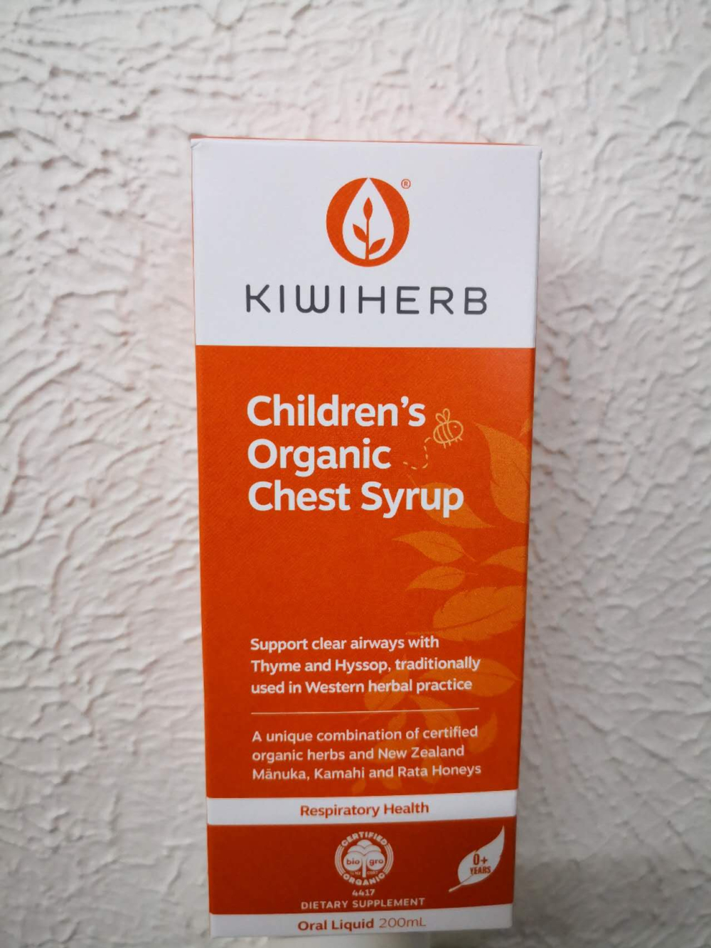 Kiwiherb 麦卢卡蜂蜜儿童止咳糖浆 200ml (Childrens Chest Syrup 200ml)