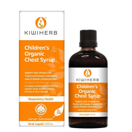 Kiwiherb 麦卢卡蜂蜜儿童止咳糖浆 100ml（咽喉祛痰止咳） chest syrup